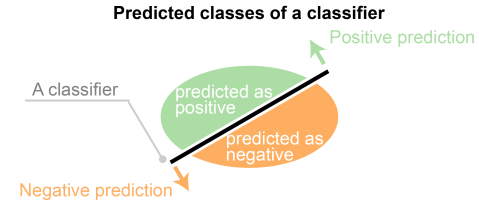Predicted labels of a classifier.